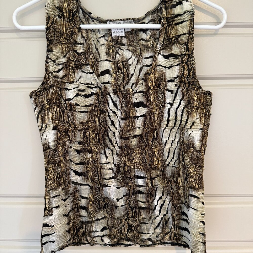 Stunning Alberto Makali Snake Print Ruffle & Appliqué Bolero Jacket and Top - Picture 3 of 9